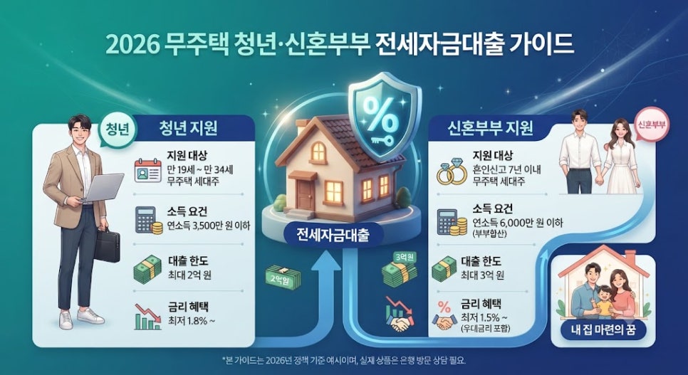무주택 청년·신혼부부 전세자금대출 금리 비교 및 신청 조건 1 무주택 청년·신혼부부 전세자금대출 금리 비교 및 신청 조건 인포그래픽