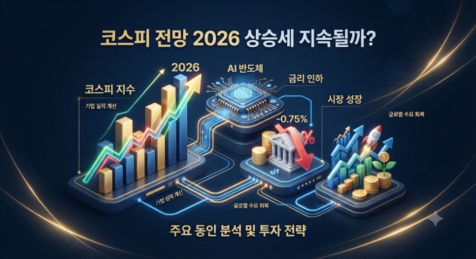 코스피 전망 2026 주식시장 상승세 분석 및 가이드 인포그래픽