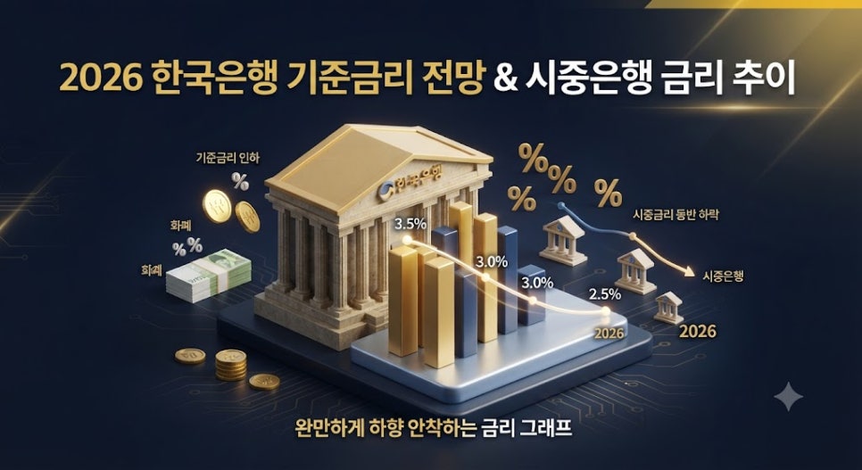 2026년 한국은행 기준금리 전망 및 시중은행 금리 추이 분석 1 2026년 한국은행 기준금리 전망 및 시중은행 금리 추이 분석 인포그래픽