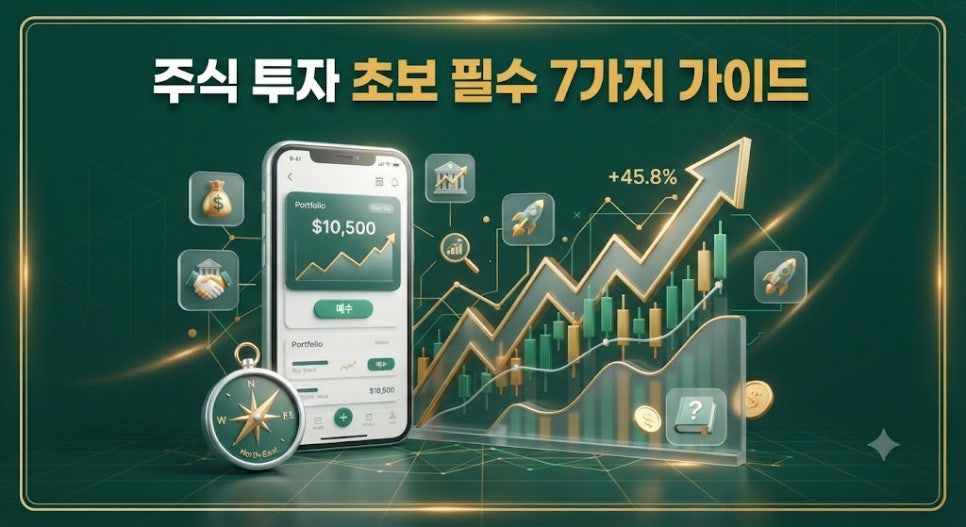 주식 투자 초보를 위한 핵심 7가지 가이드 인포그래픽